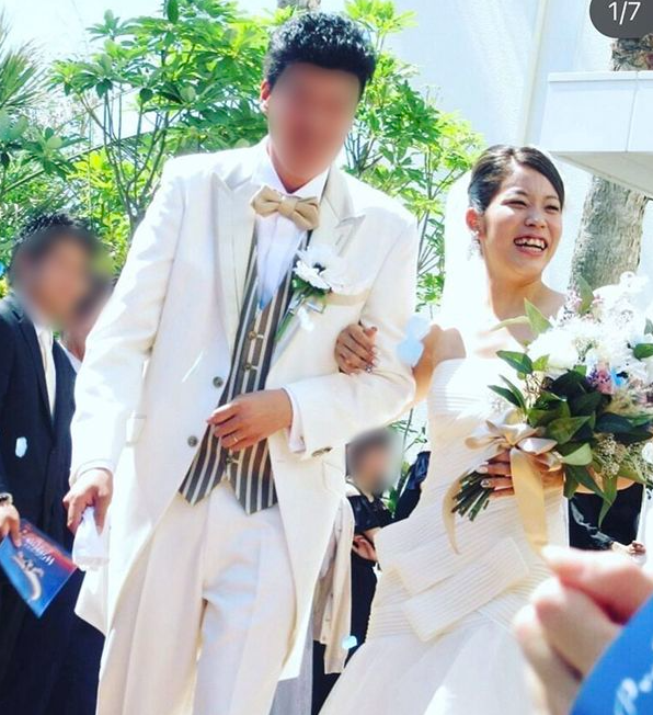 三浦沙知と夫（旦那）の結婚式写真　2019年9月1日